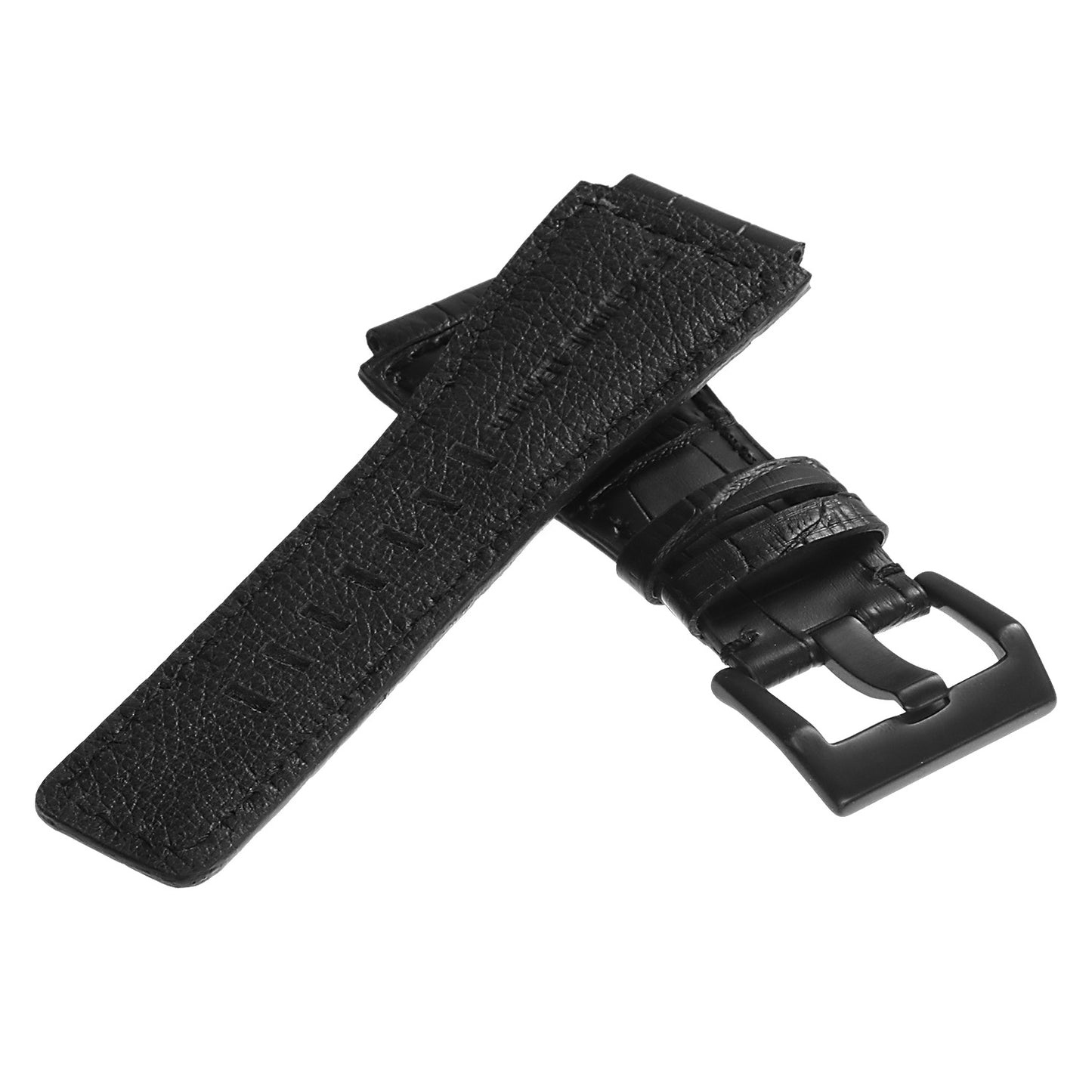 DASSARI Croc Embossed Leather Strap for Bell & Ross w Matte Black Buckle