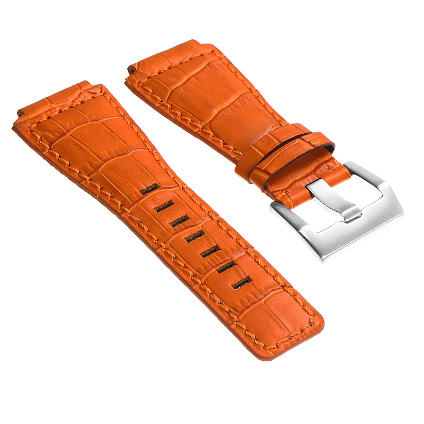 DASSARI Croc Embossed Leather Strap for Bell & Ross