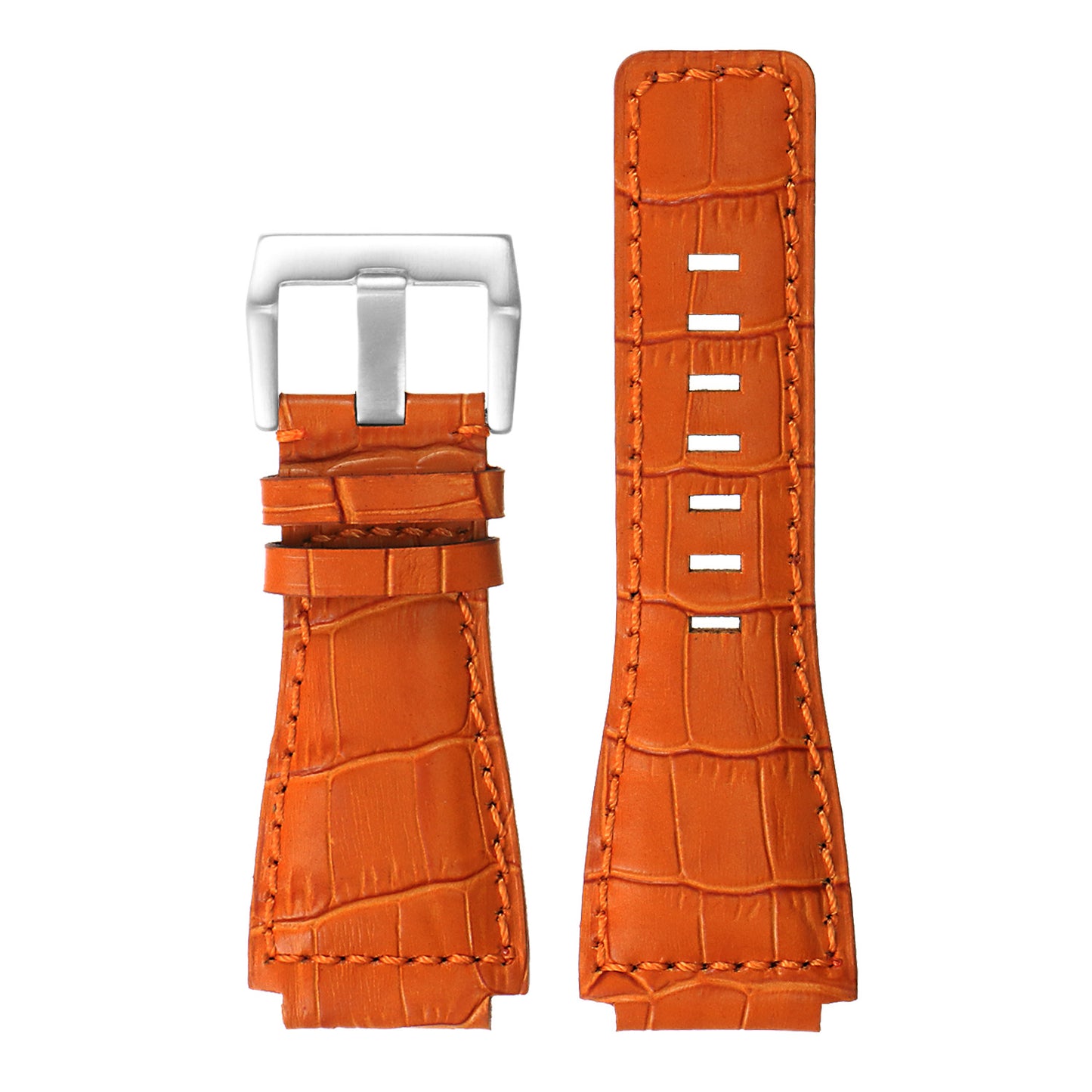 DASSARI Croc Embossed Leather Strap for Bell & Ross