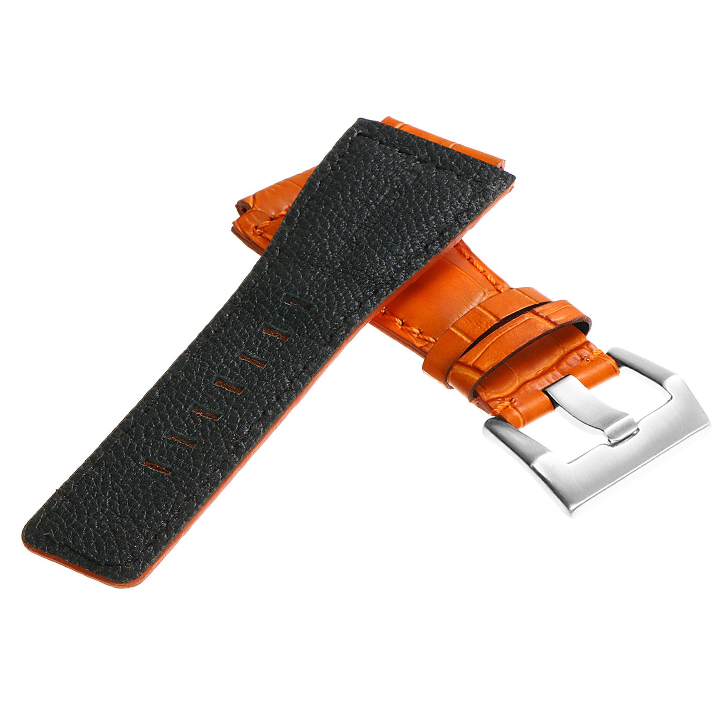 DASSARI Croc Embossed Leather Strap for Bell & Ross