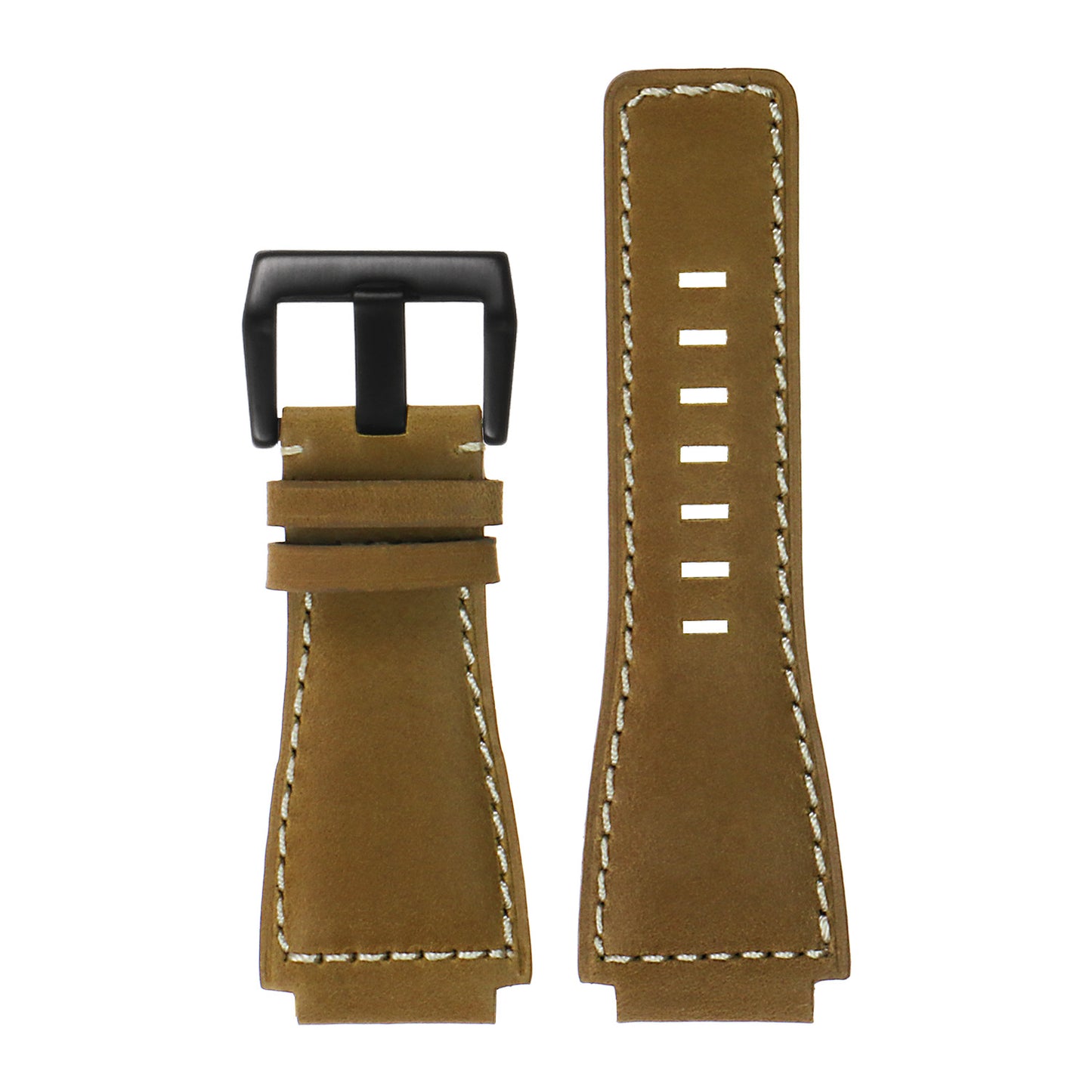 DASSARI Vintage Leather Strap for Bell & Ross with Matte Black Buckle