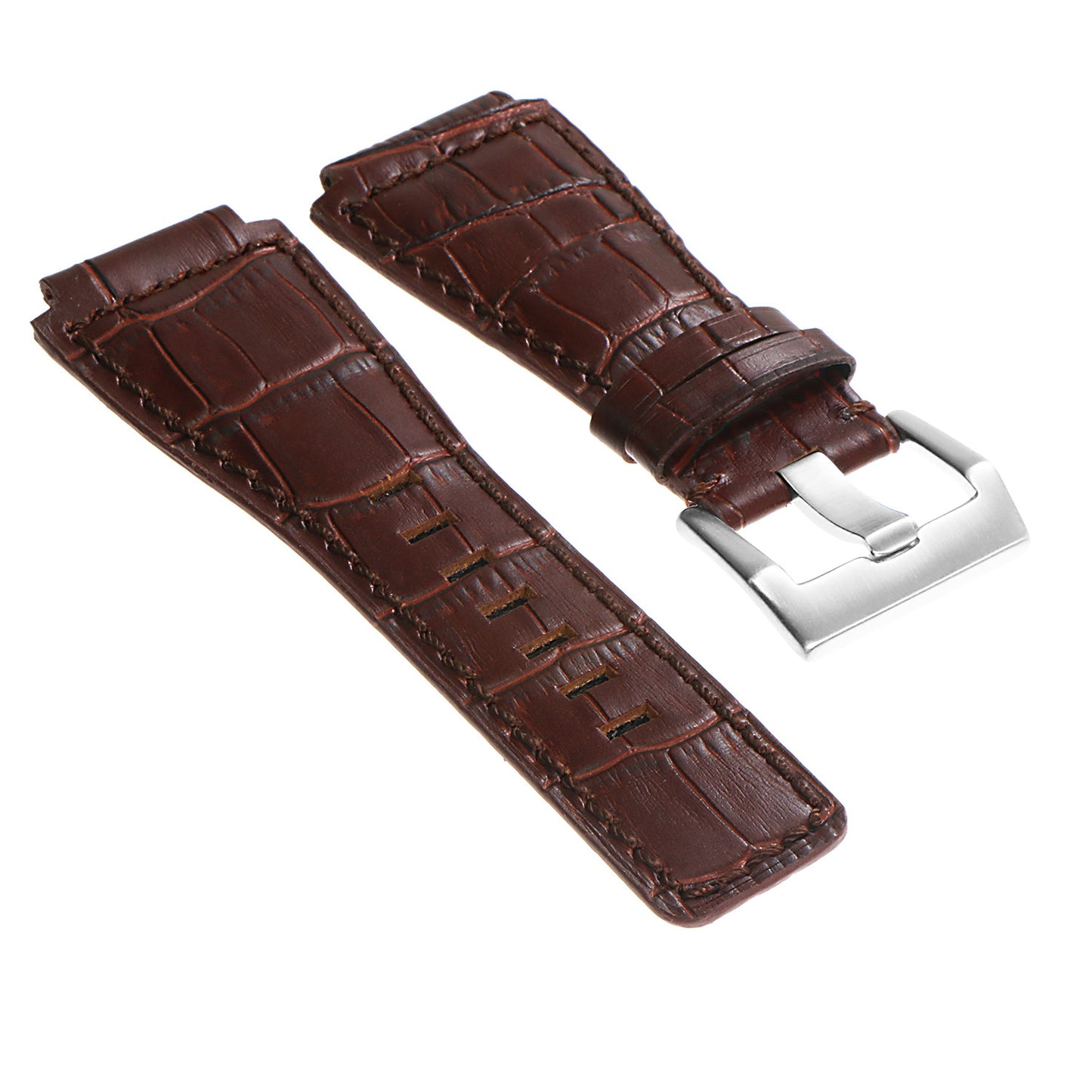DASSARI Croc Embossed Leather Strap for Bell & Ross