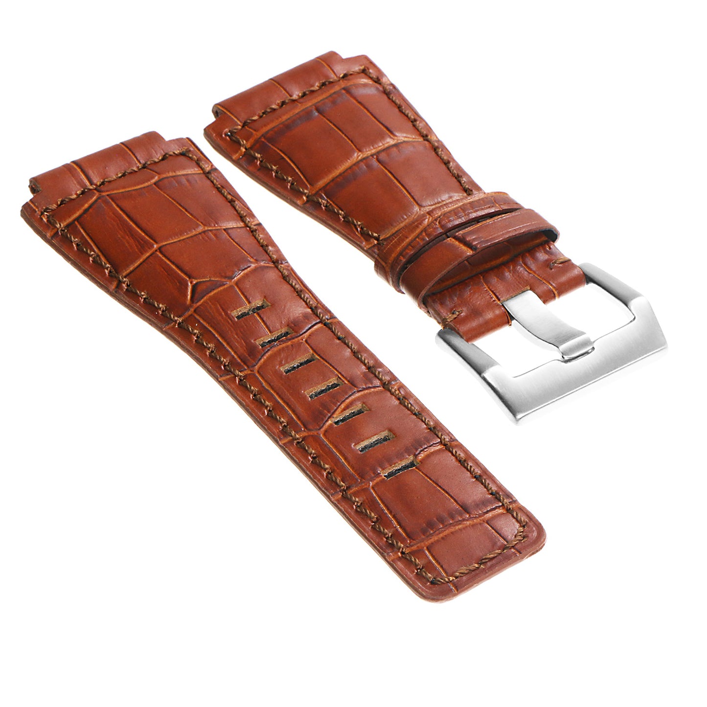 DASSARI Croc Embossed Leather Strap for Bell & Ross