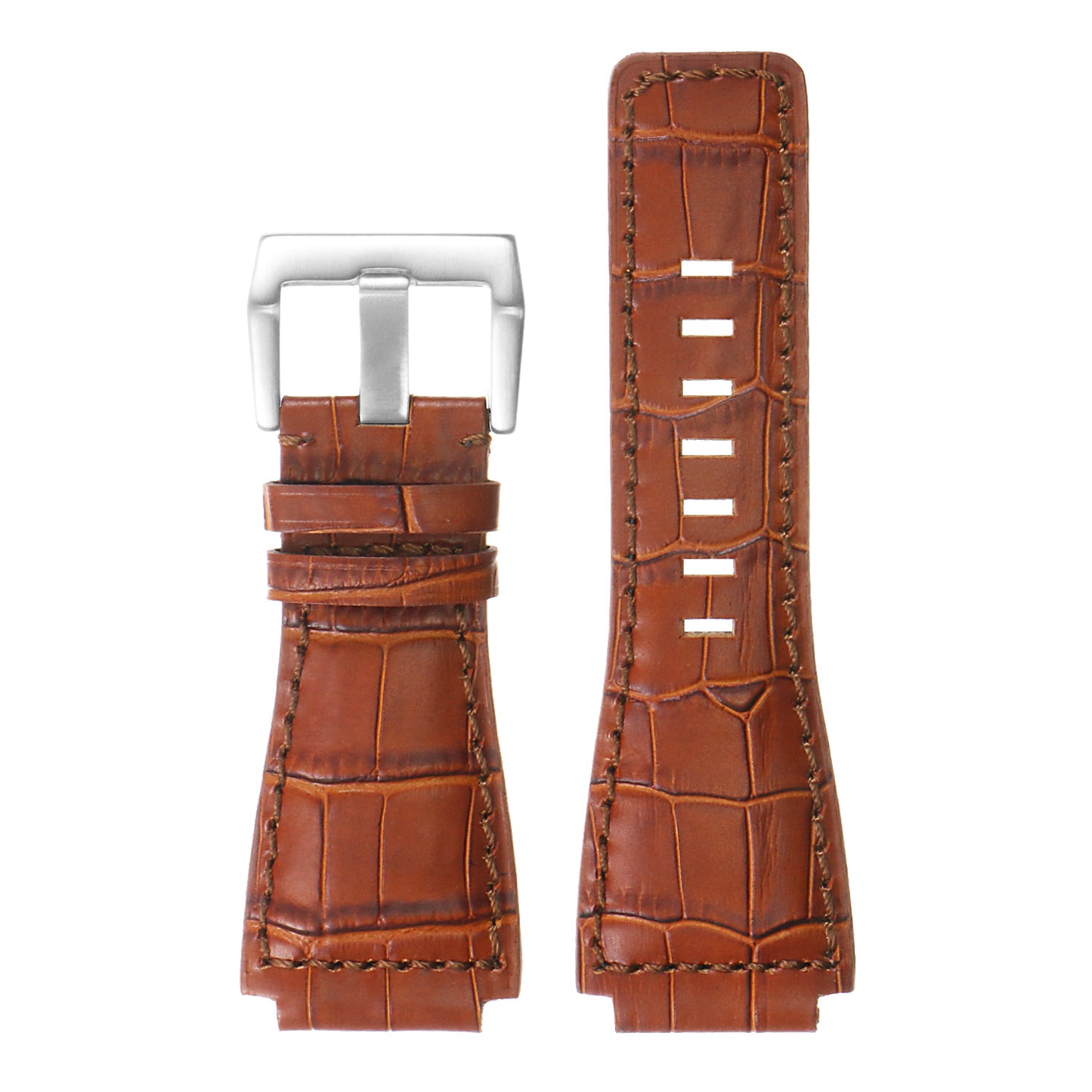 DASSARI Croc Embossed Leather Strap for Bell & Ross
