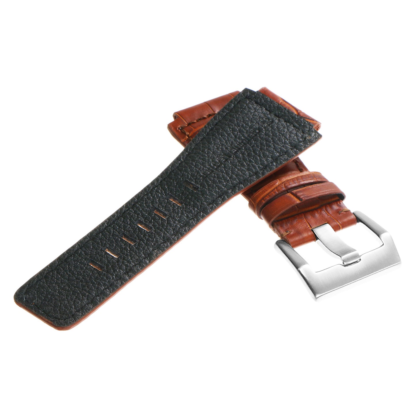 DASSARI Croc Embossed Leather Strap for Bell & Ross