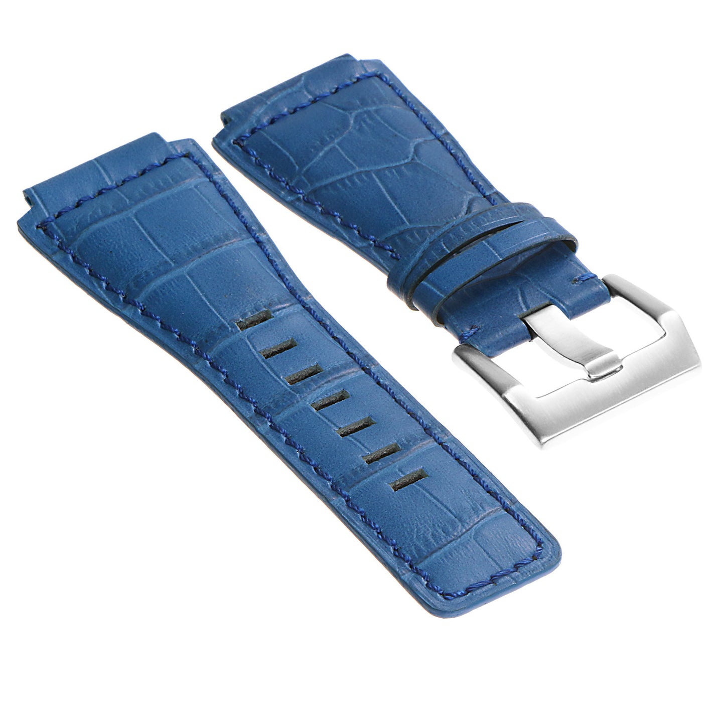 DASSARI Croc Embossed Leather Strap for Bell & Ross