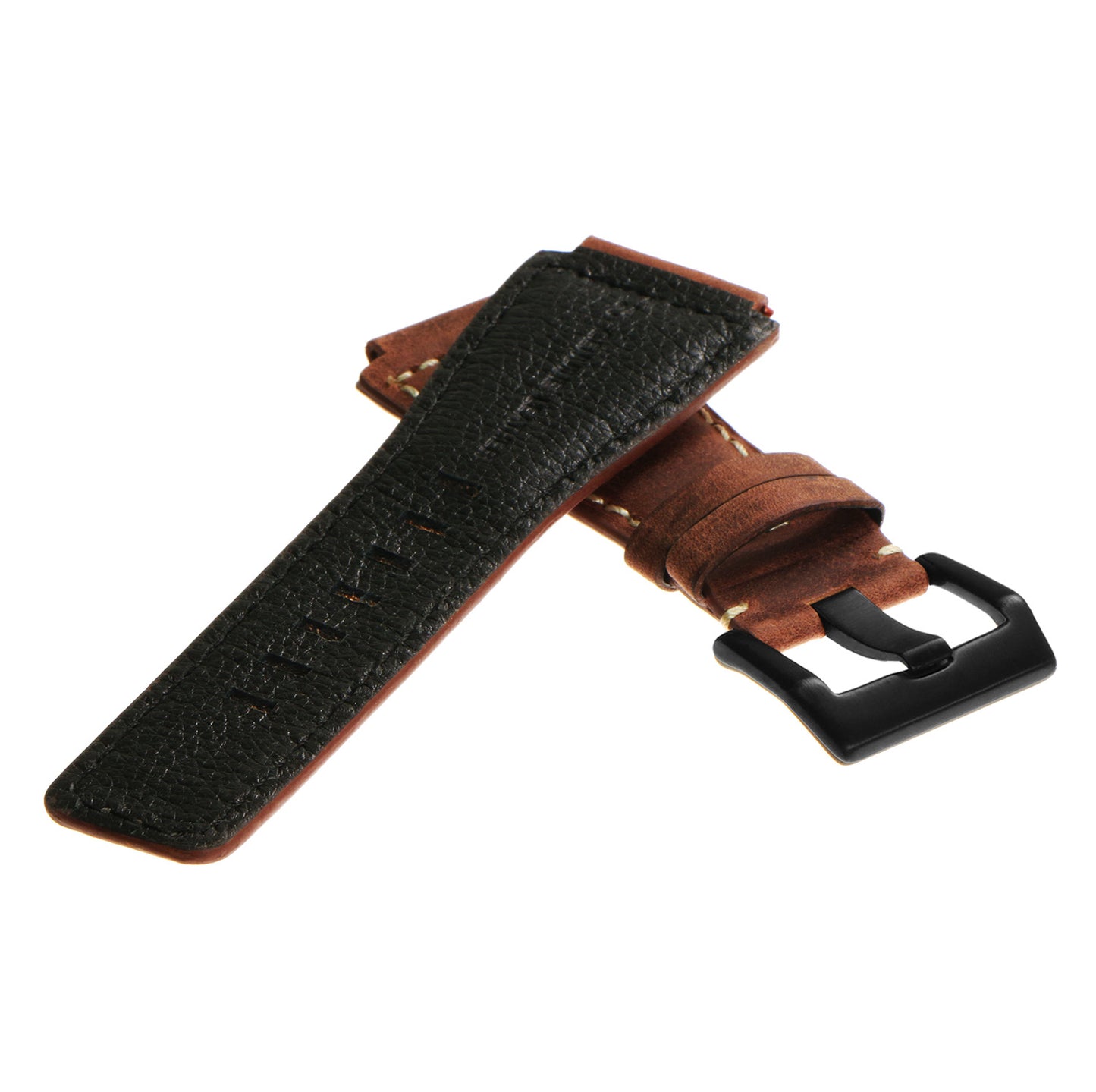 DASSARI Vintage Leather Strap for Bell & Ross with Matte Black Buckle