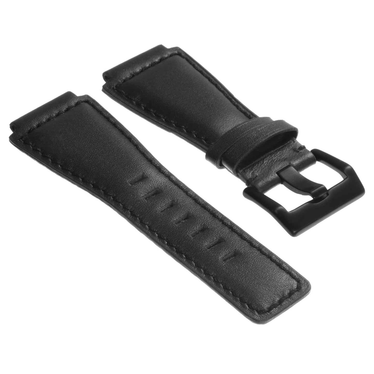DASSARI Smooth Leather Strap for Bell & Ross with Matte Black Buckle