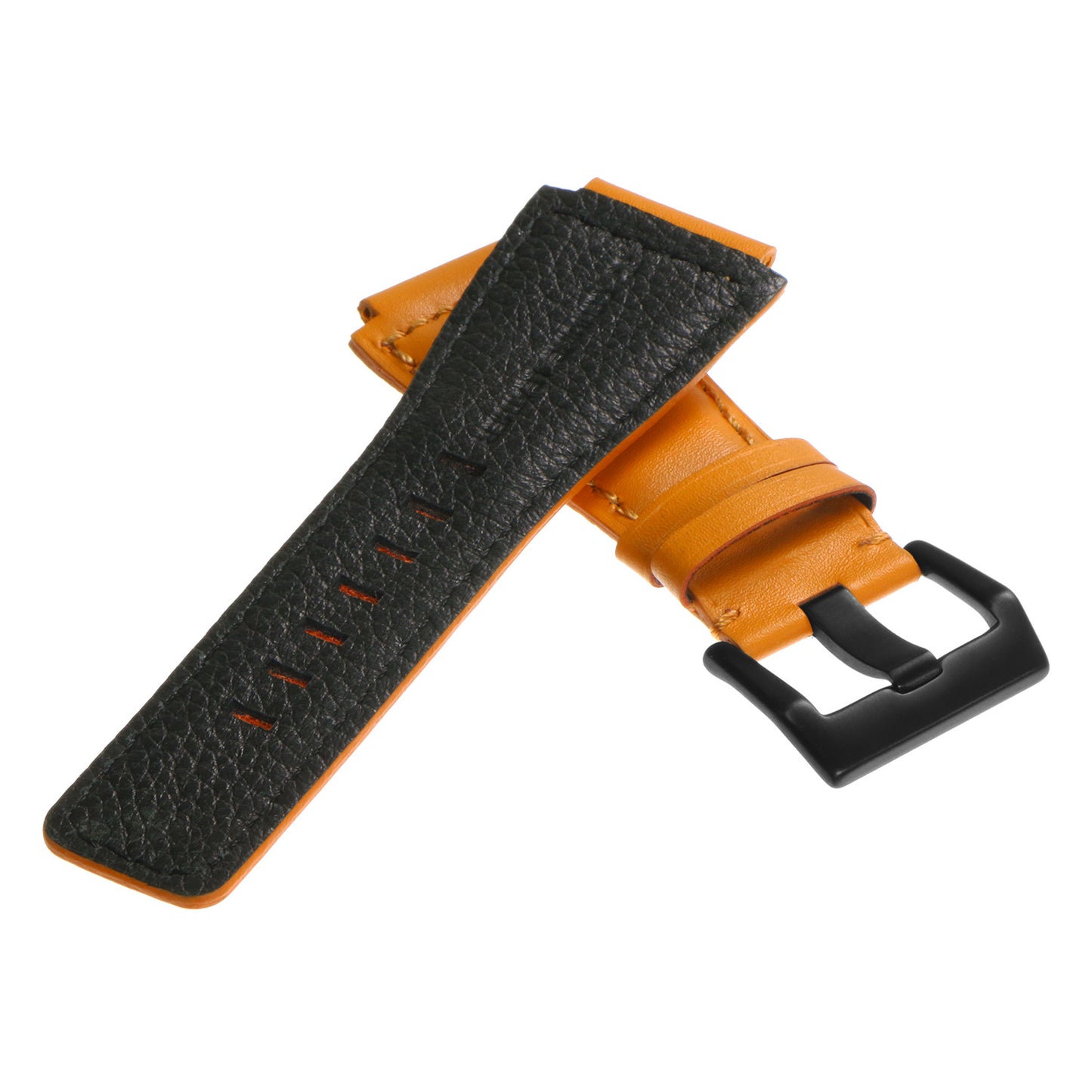 DASSARI Smooth Leather Strap for Bell & Ross with Matte Black Buckle