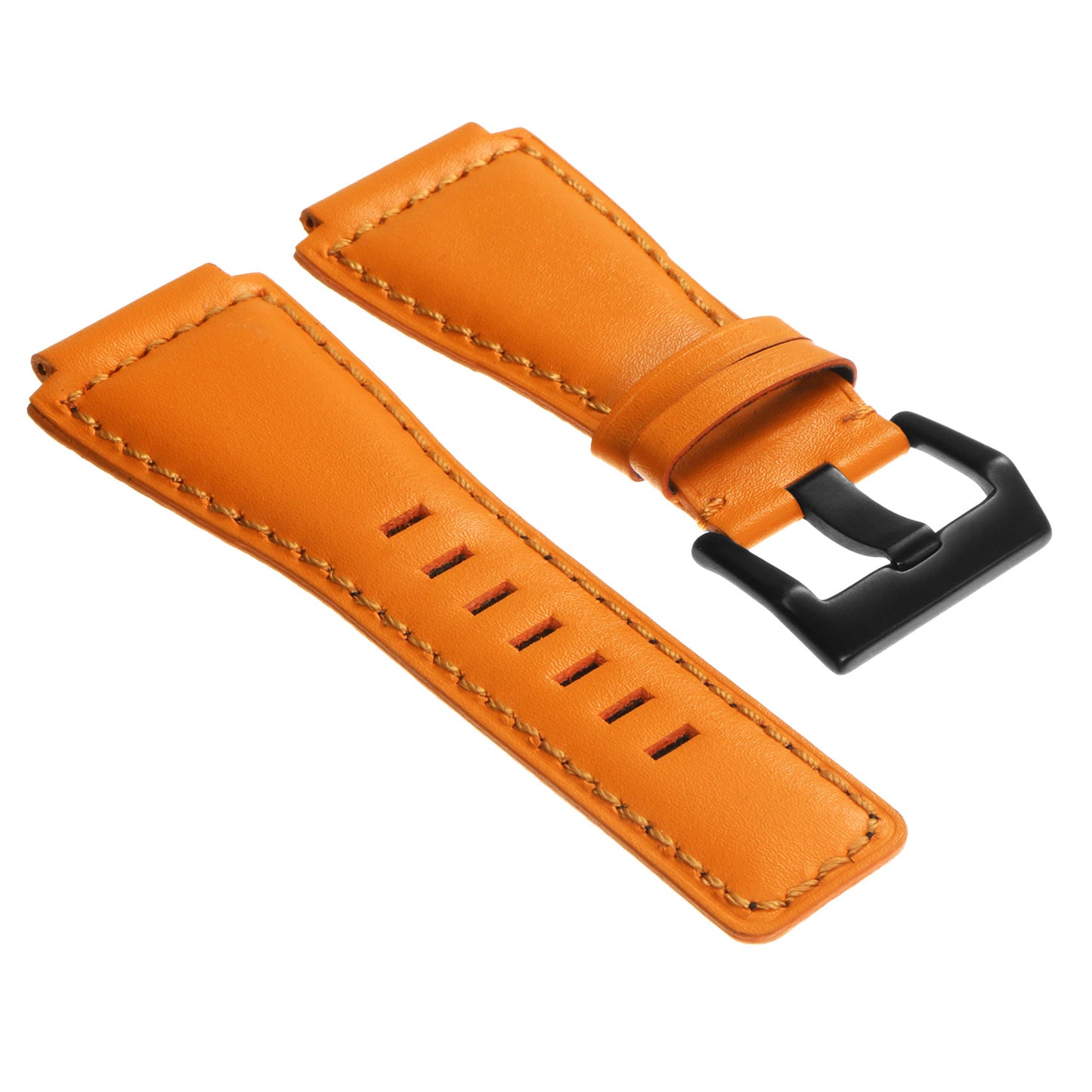 DASSARI Smooth Leather Strap for Bell & Ross with Matte Black Buckle