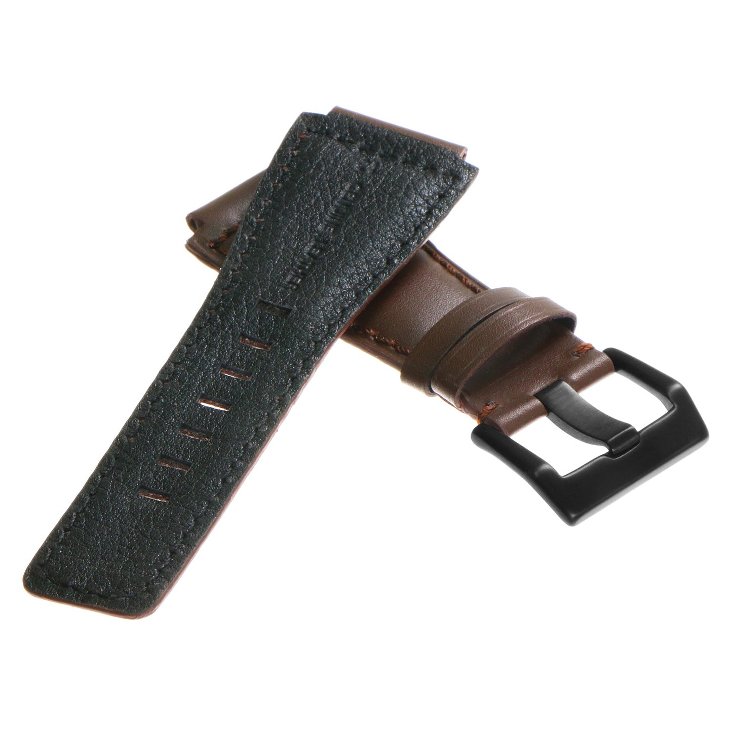 DASSARI Smooth Leather Strap for Bell & Ross with Matte Black Buckle
