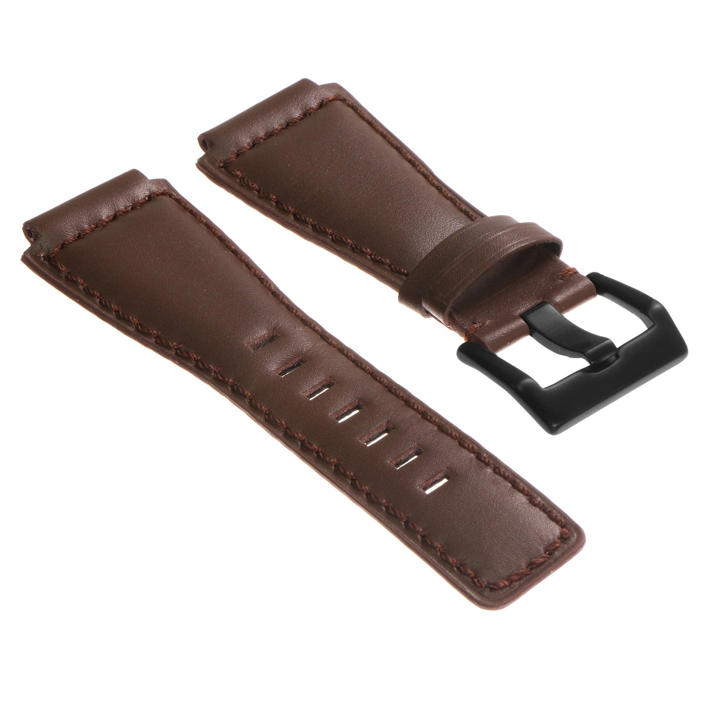 DASSARI Smooth Leather Strap for Bell & Ross with Matte Black Buckle