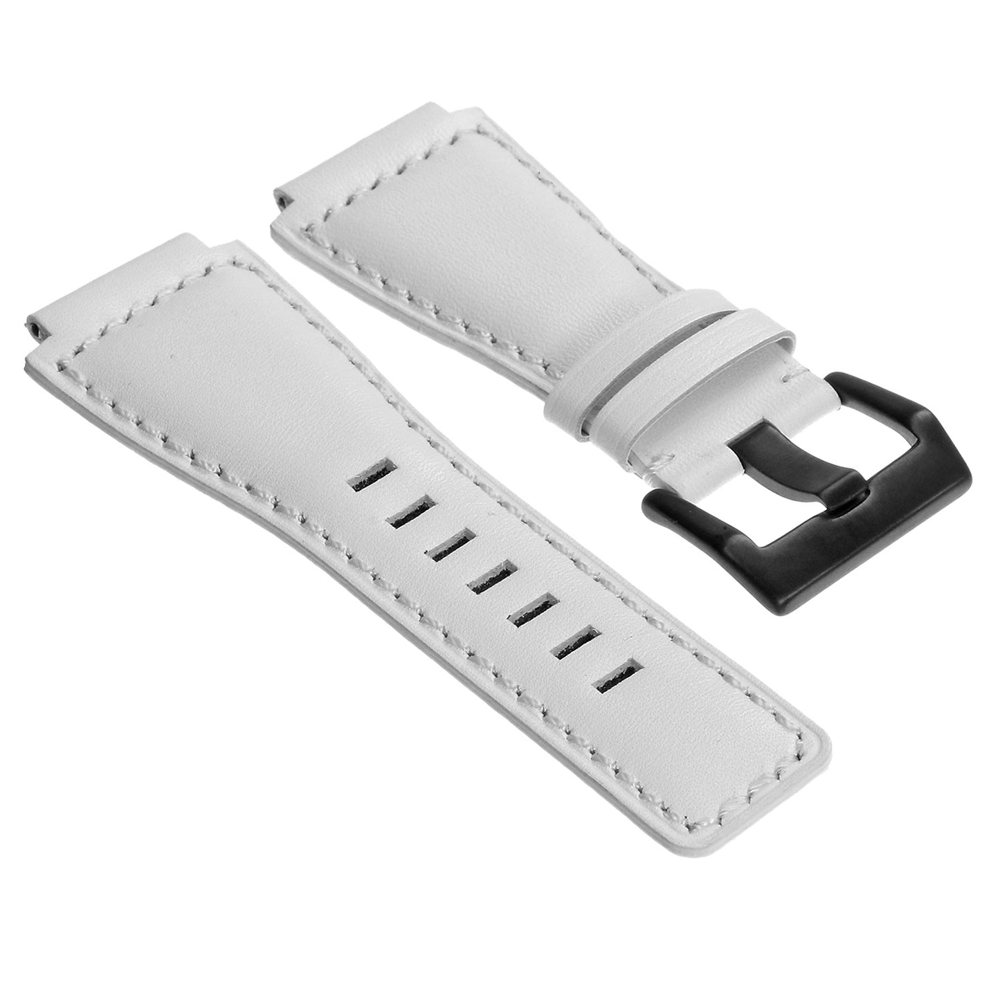 DASSARI Smooth Leather Strap for Bell & Ross with Matte Black Buckle