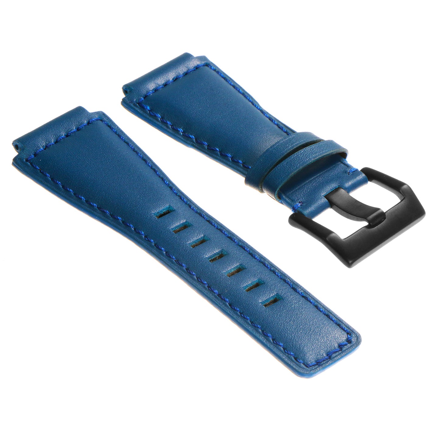 DASSARI Smooth Leather Strap for Bell & Ross with Matte Black Buckle