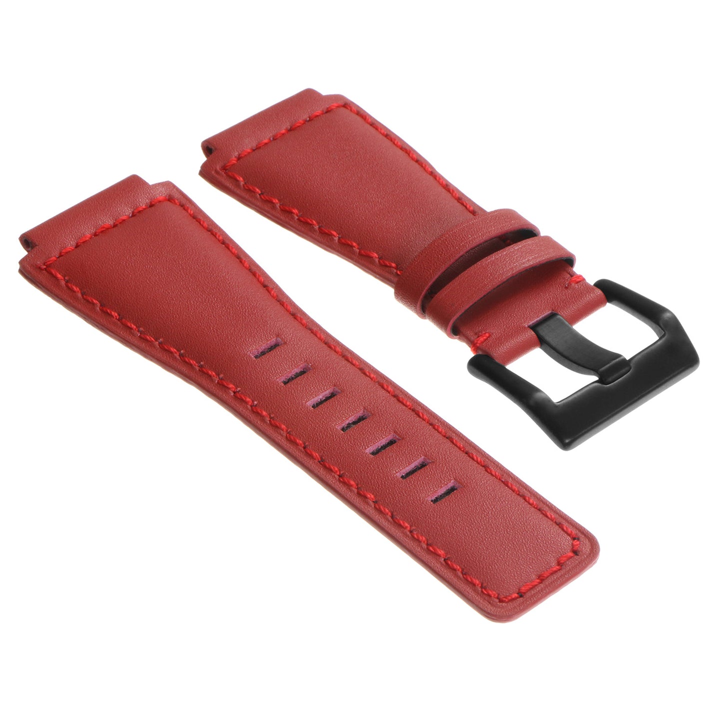 DASSARI Smooth Leather Strap for Bell & Ross with Matte Black Buckle