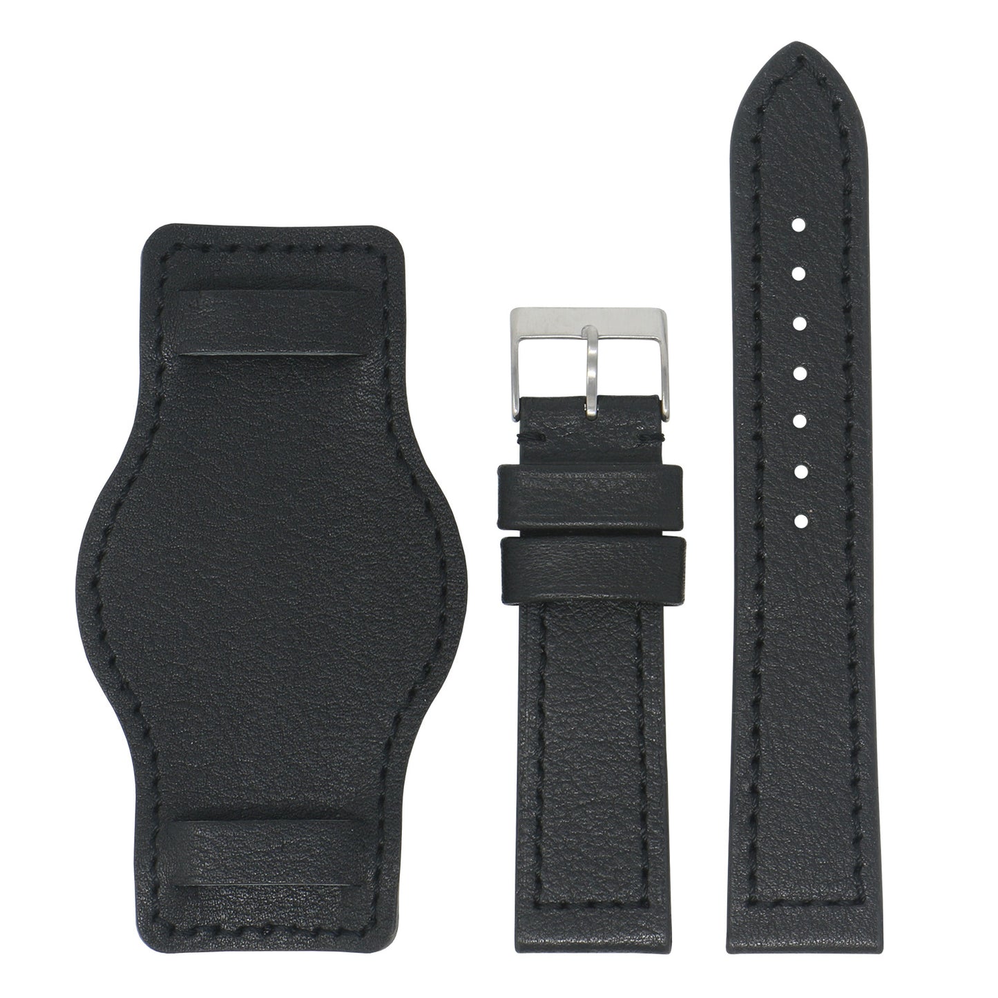 DASSARI Leather Military Bund Strap