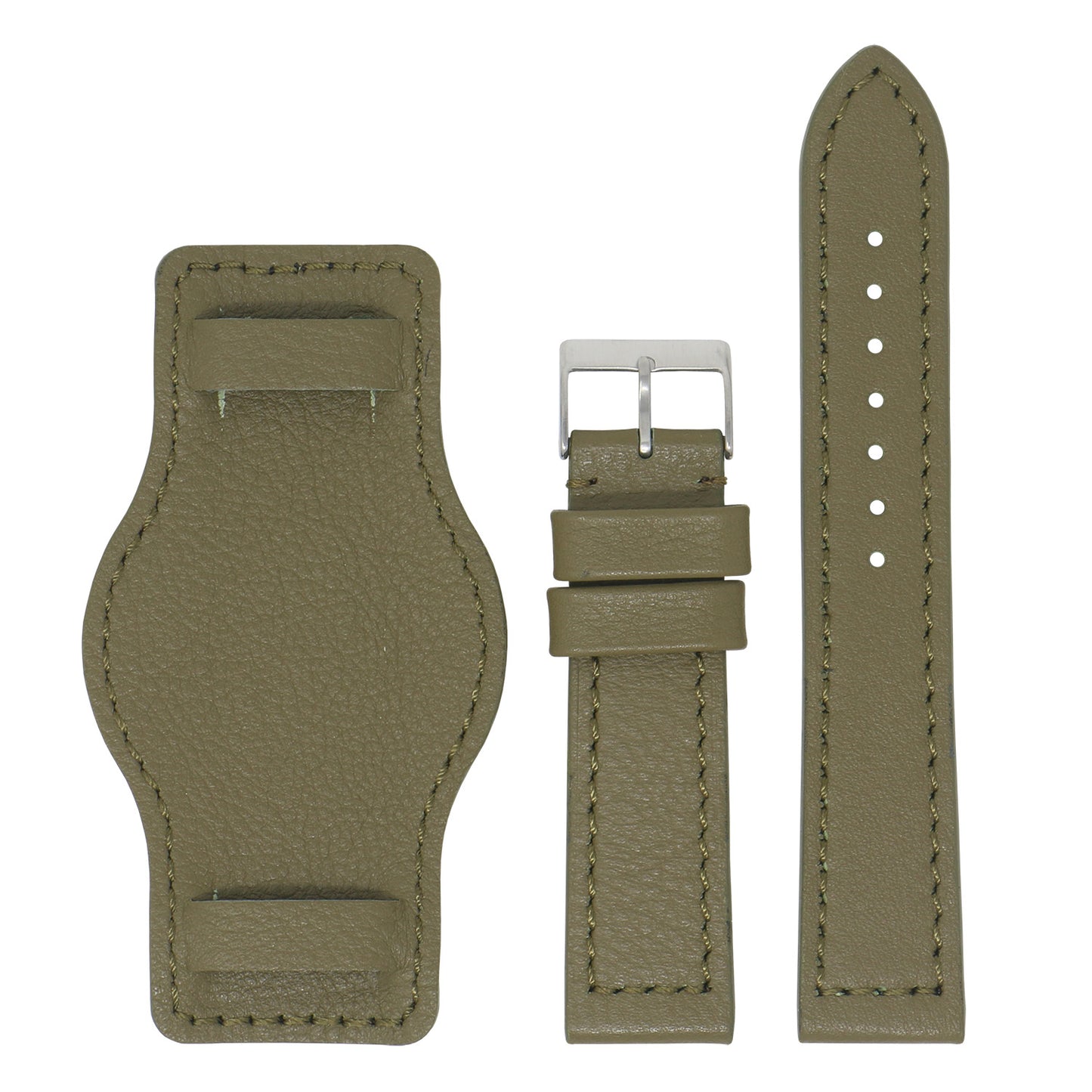 DASSARI Leather Military Bund Strap