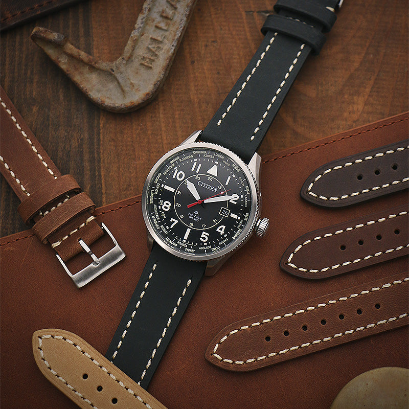 16mm Vintage Leather Strap (Short, Standard, Extra Long)