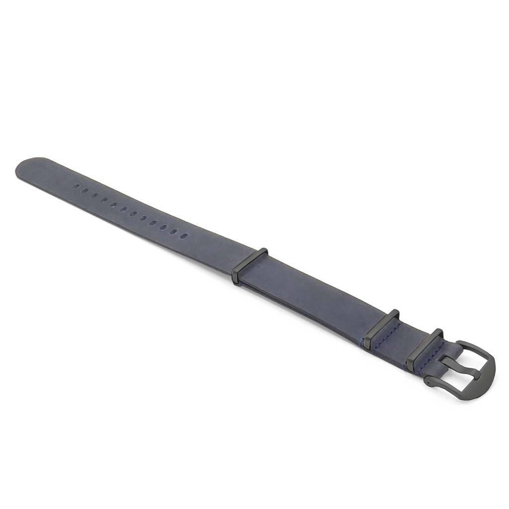 DASSARI Veteran Vintage Leather NATO Strap with Black Hardware