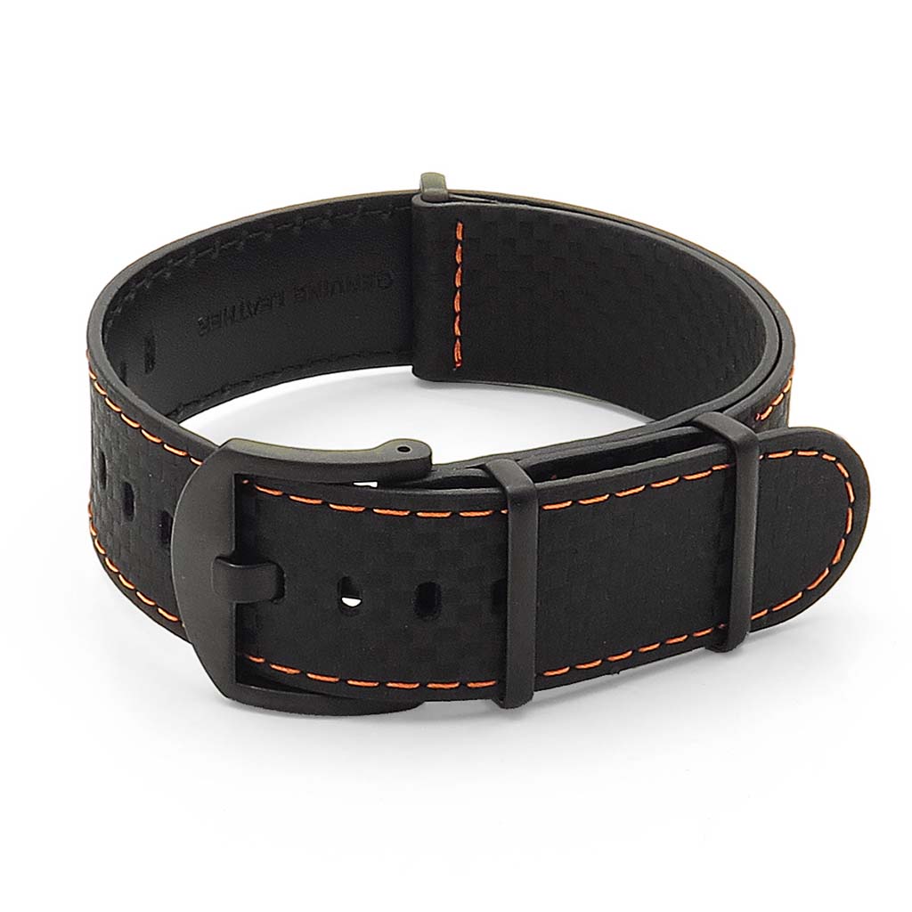 DASSARI Stealth Carbon Fiber NATO Strap with Black Hardware