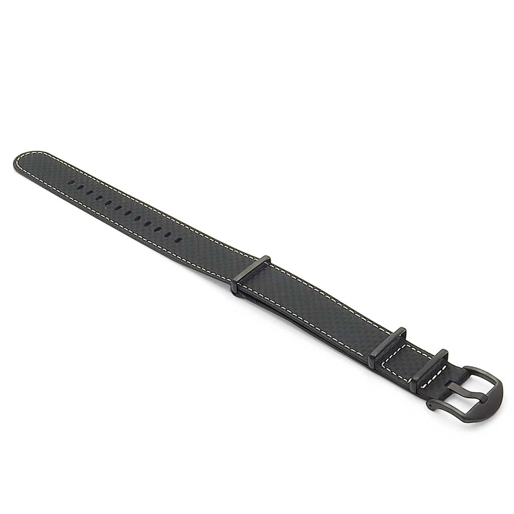 DASSARI Stealth Carbon Fiber NATO Strap with Black Hardware