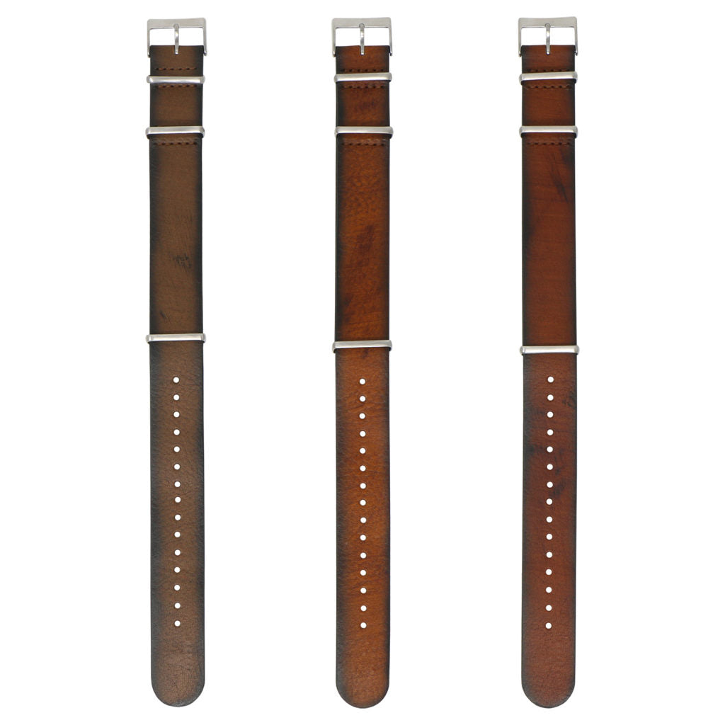 DASSARI Woodland II Vintage Leather NATO Strap