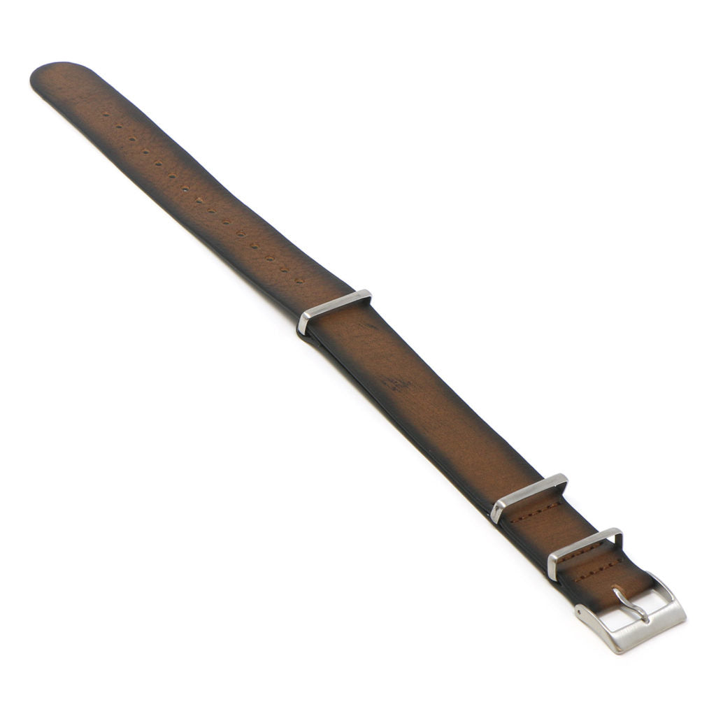 DASSARI Woodland II Vintage Leather NATO Strap
