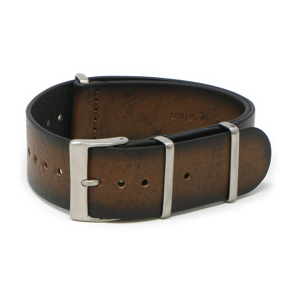 DASSARI Woodland II Vintage Leather NATO Strap