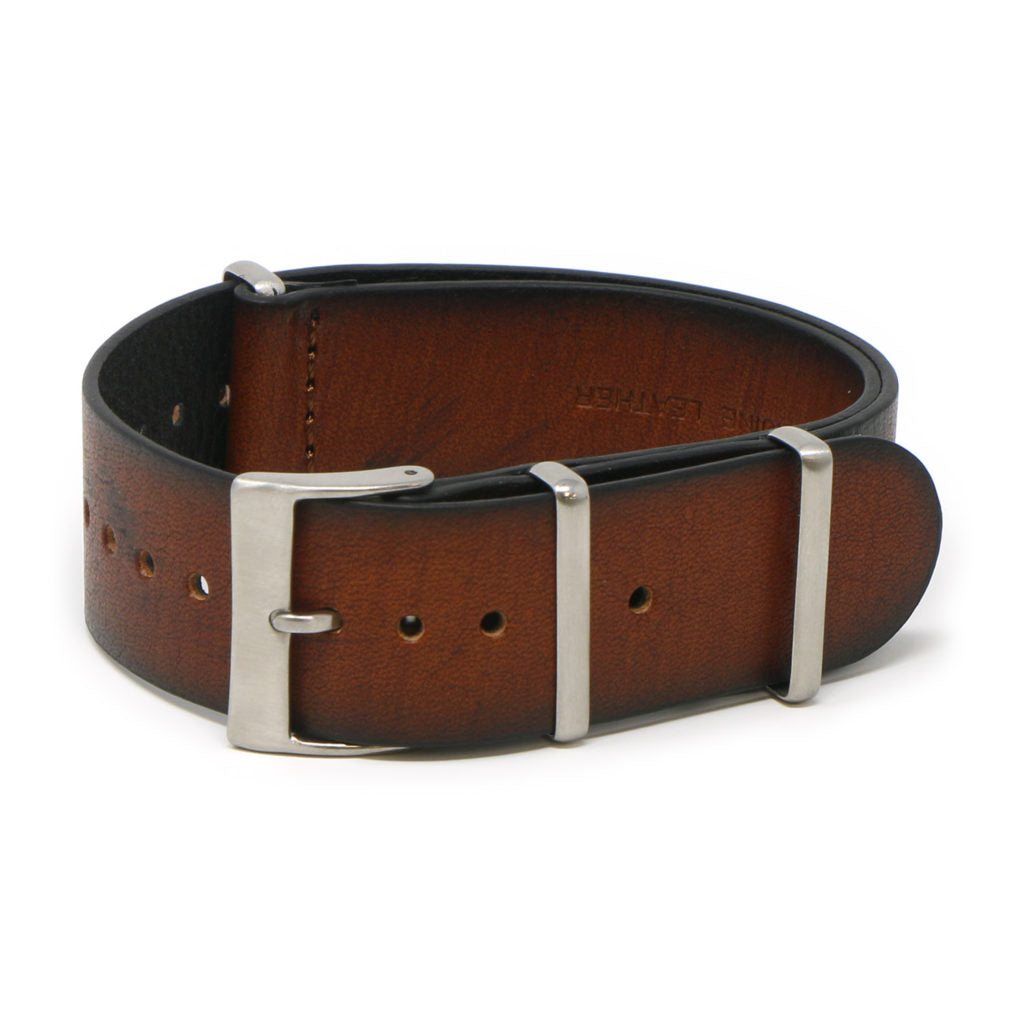 DASSARI Woodland II Vintage Leather NATO Strap