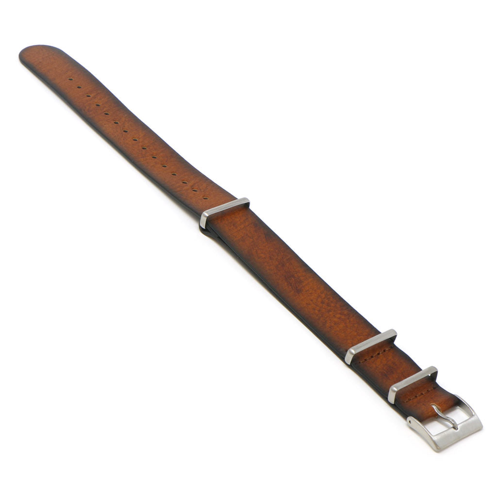 DASSARI Woodland II Vintage Leather NATO Strap