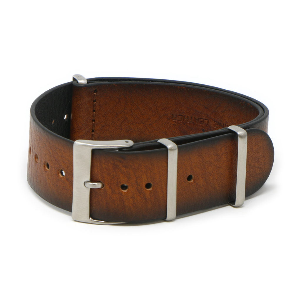 DASSARI Woodland II Vintage Leather NATO Strap