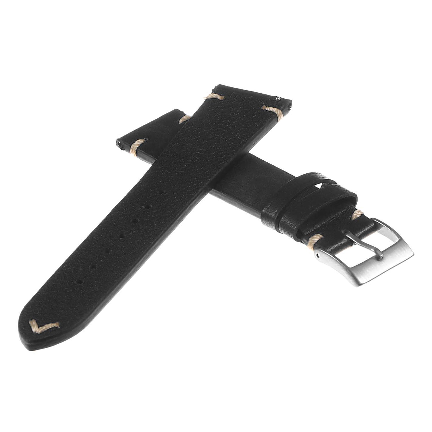 DASSARI Regal II Vintage Leather Quick Release Strap w/ Hand Sewn Stitching