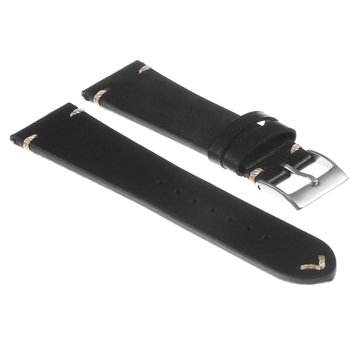DASSARI Regal II Vintage Leather Quick Release Strap w/ Hand Sewn Stitching