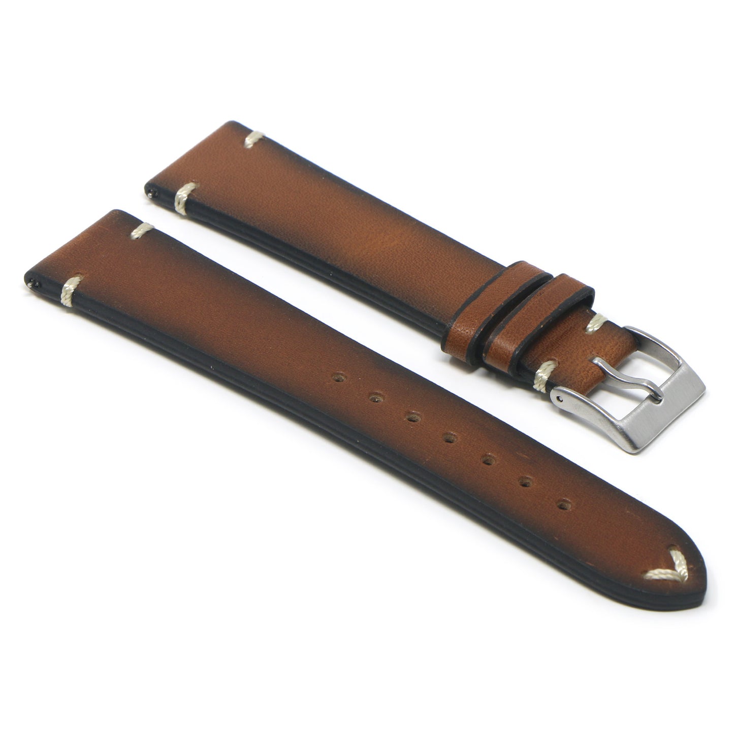 DASSARI Regal II Vintage Leather Strap w/ Hand Sewn Stitching for Fitbit Charge 4 & Charge 3