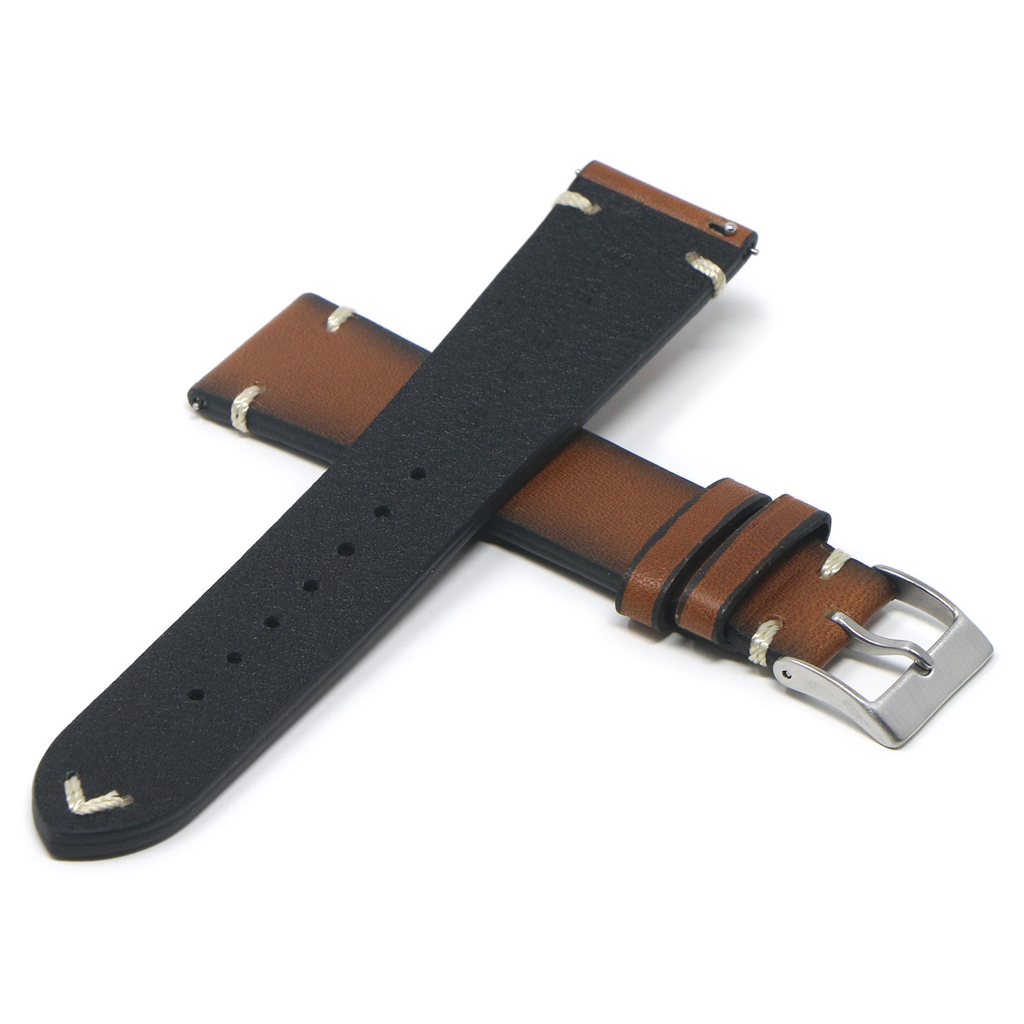 DASSARI Regal II Vintage Leather Strap w/ Hand Sewn Stitching for Fitbit Charge 4 & Charge 3