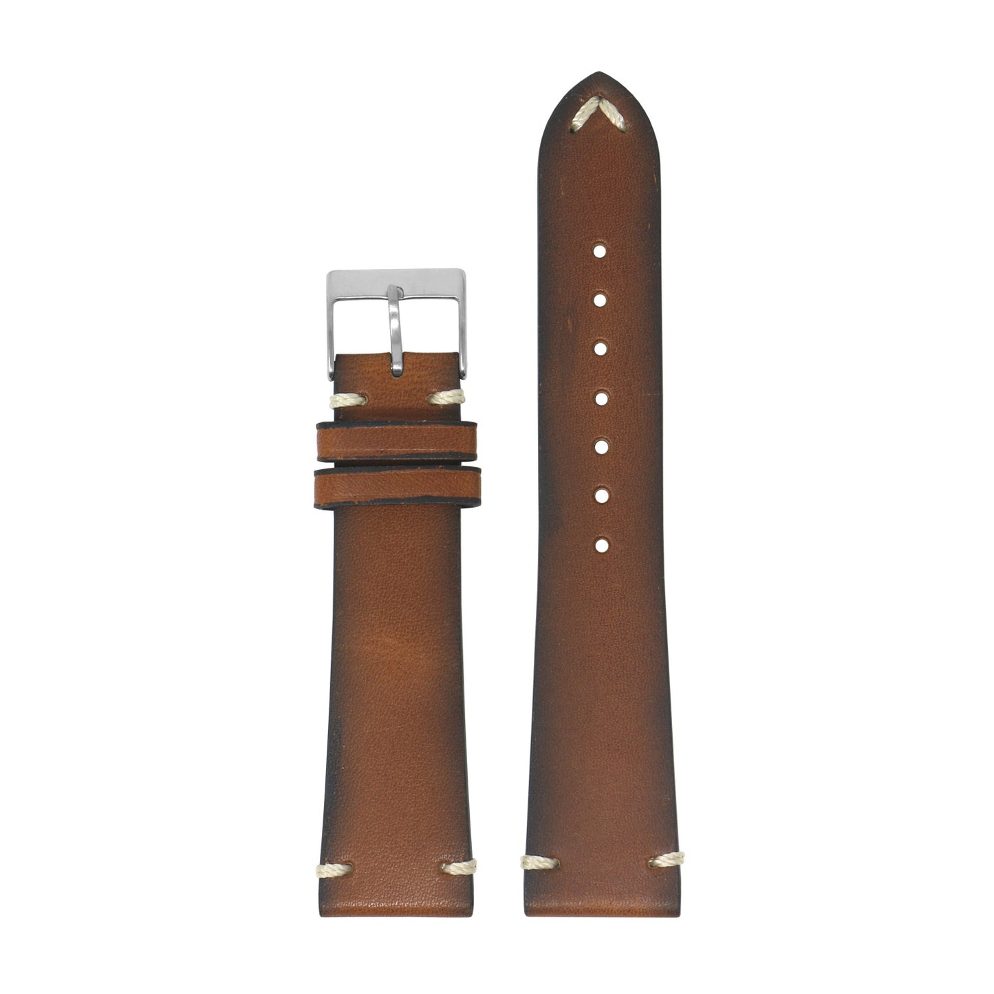 DASSARI Regal II Vintage Leather Strap w/ Hand Sewn Stitching for Fitbit Charge 4 & Charge 3