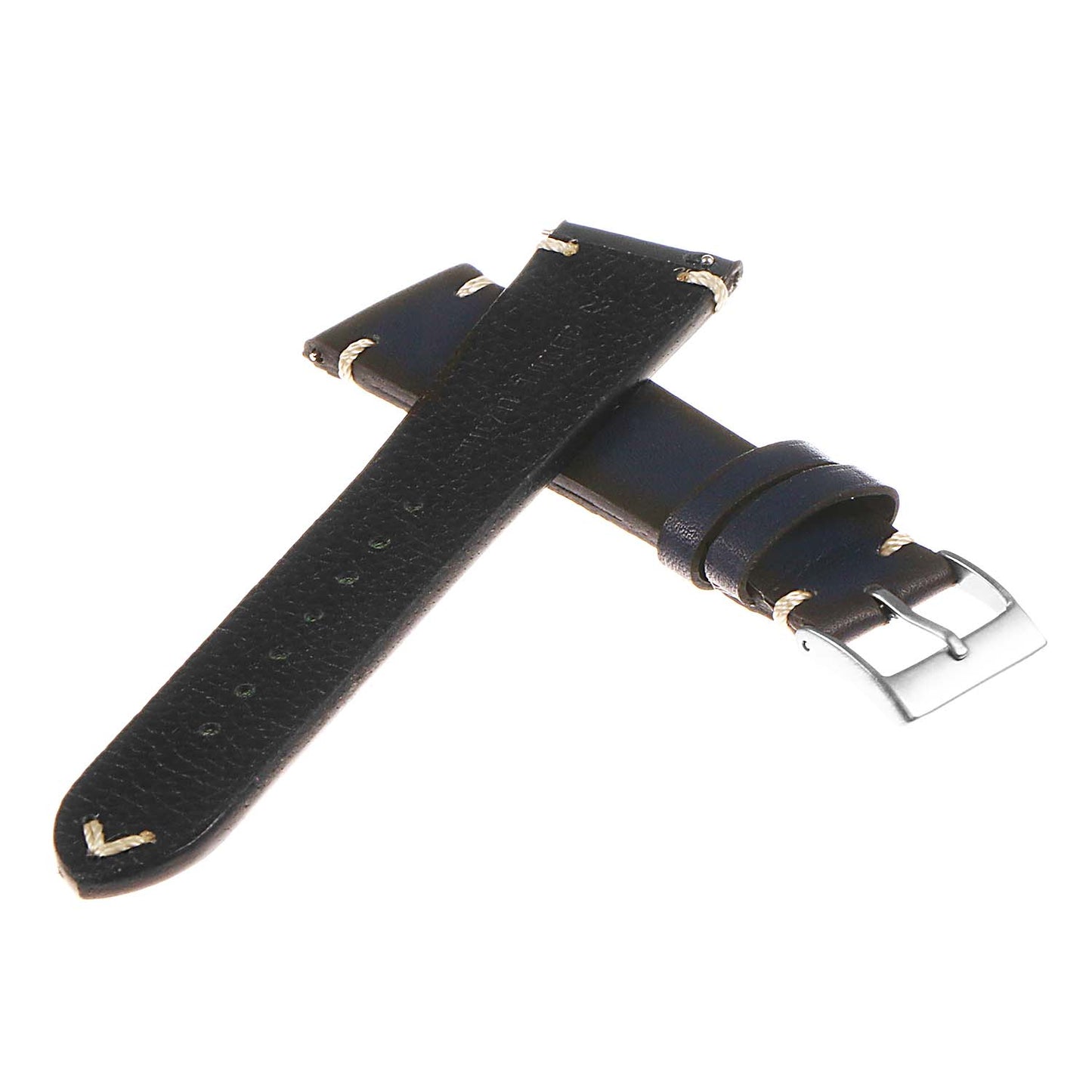 DASSARI Regal II Vintage Leather Quick Release Strap w/ Hand Sewn Stitching