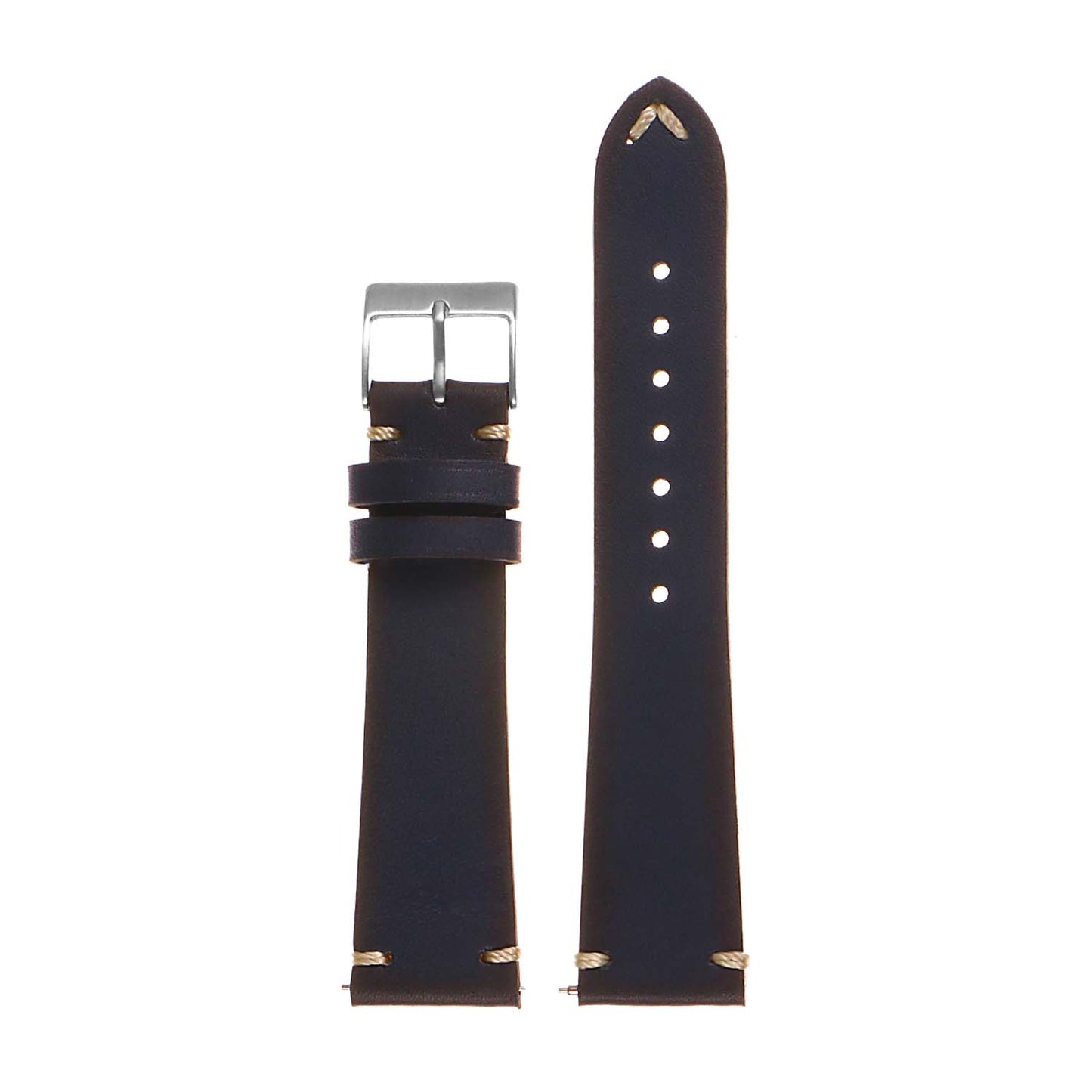 DASSARI Regal II Vintage Leather Quick Release Strap w/ Hand Sewn Stitching