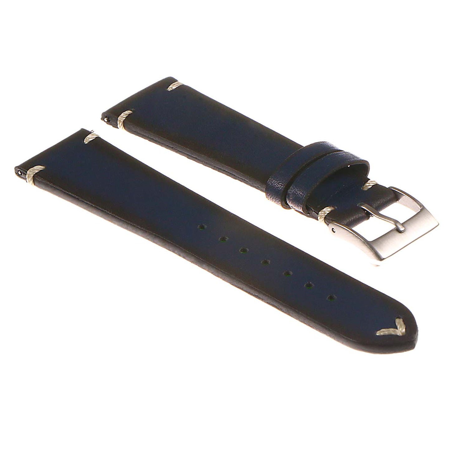 DASSARI Regal II Vintage Leather Quick Release Strap w/ Hand Sewn Stitching