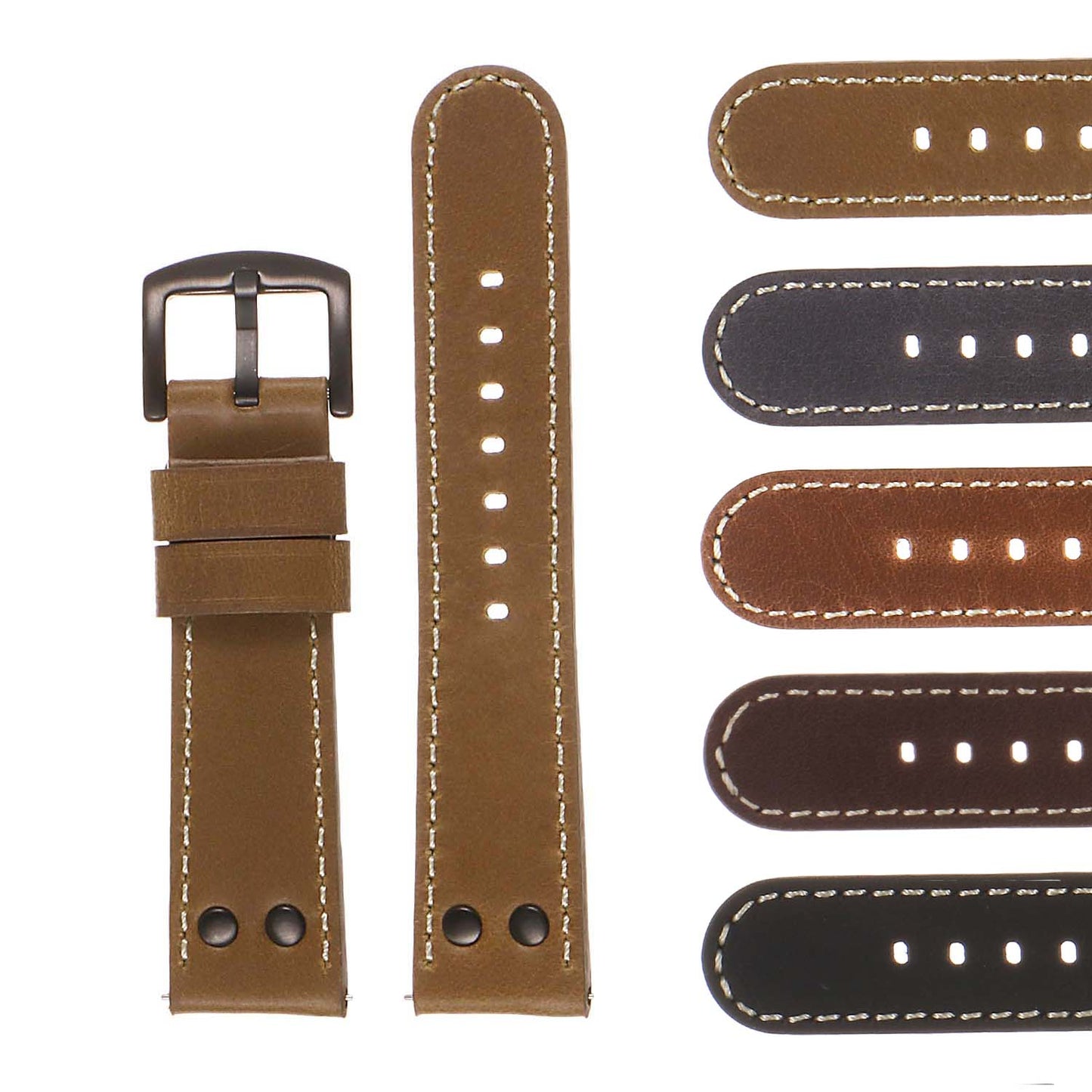DASSARI Vintage Leather Pilot Watch Band for Samsung Gear S3 Frontier