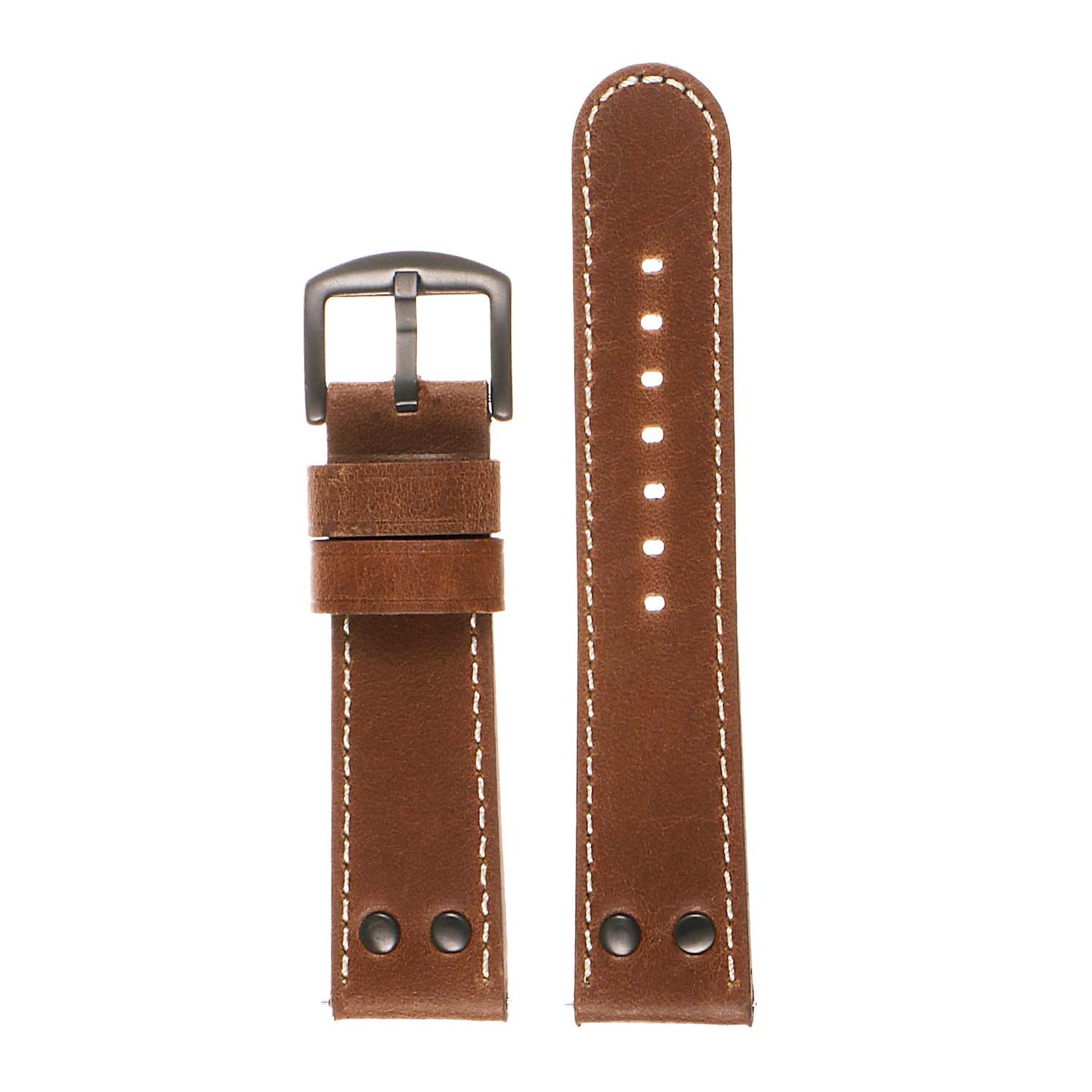 DASSARI Vintage Leather Pilot Strap w/ Rivets for Suunto 9