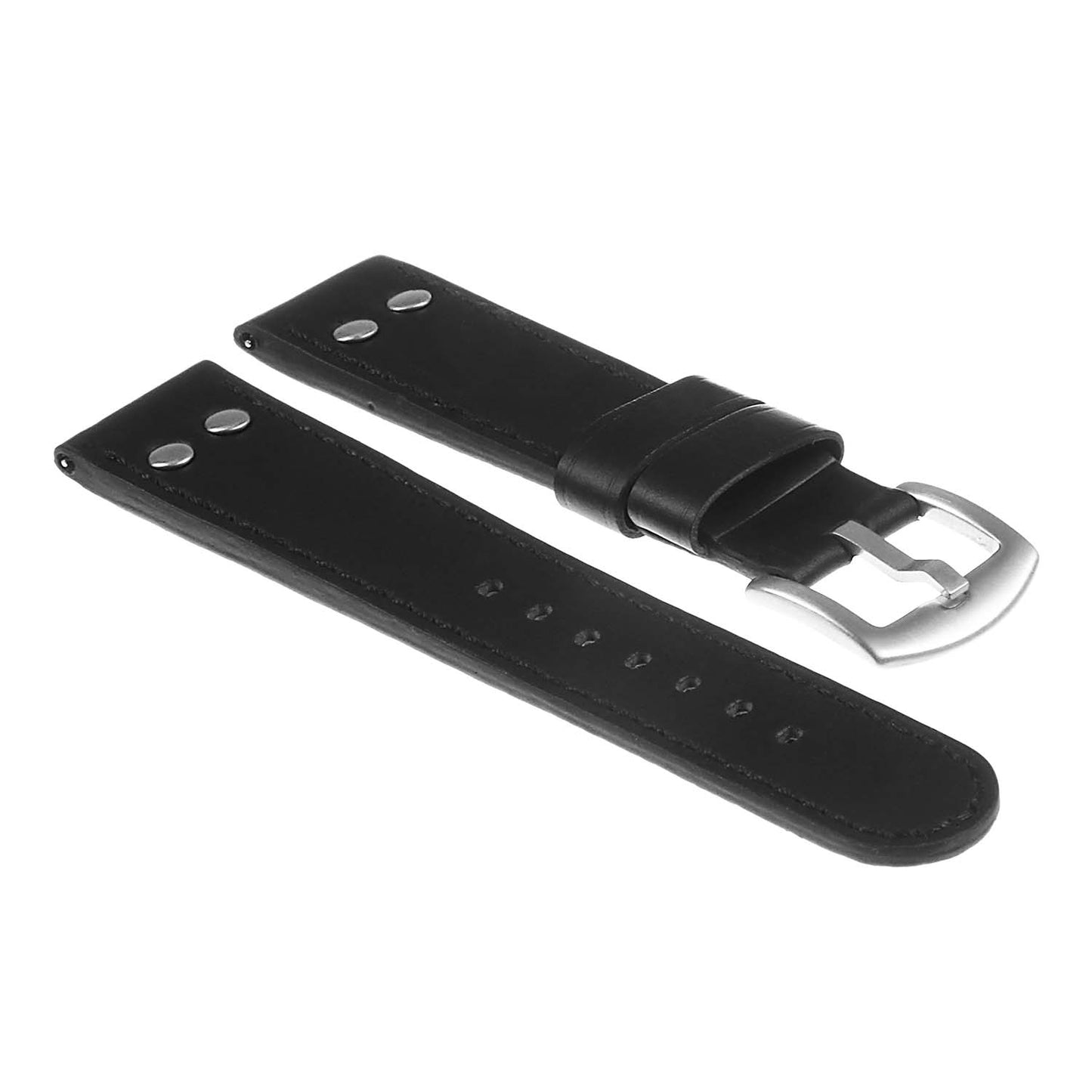 Dassari Leather Pilot Watch Strap with Rivets