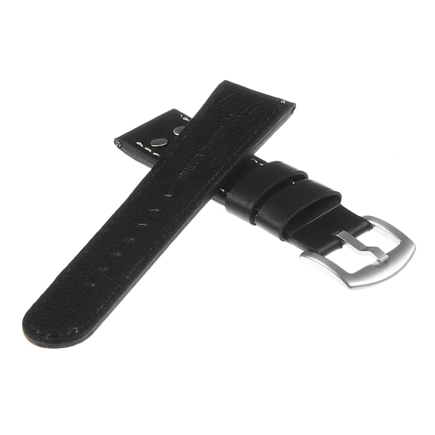 DASSARI Pilot Leather Watch Band w/ Matte Black Rivets for Apple Watch