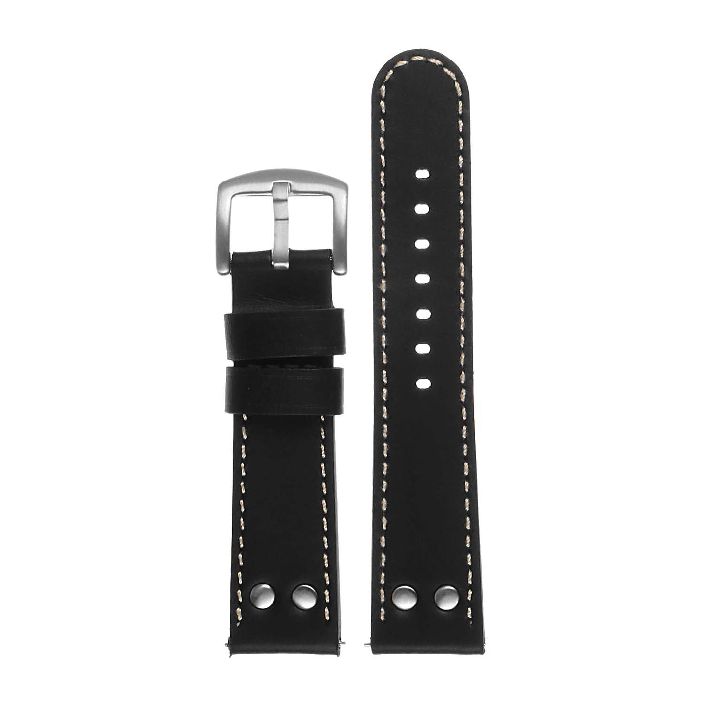 Dassari Leather Pilot Watch Strap with Rivets