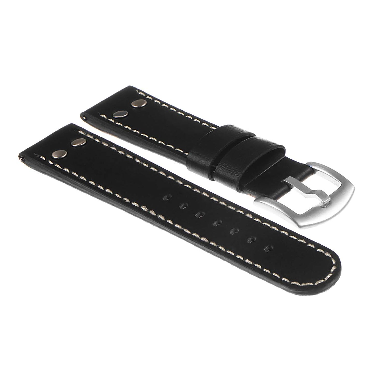 Dassari Leather Pilot Watch Strap with Rivets