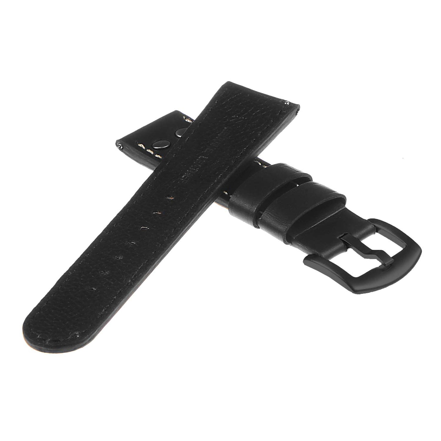 DASSARI Pilot Leather Watch Band w/ Matte Black Rivets