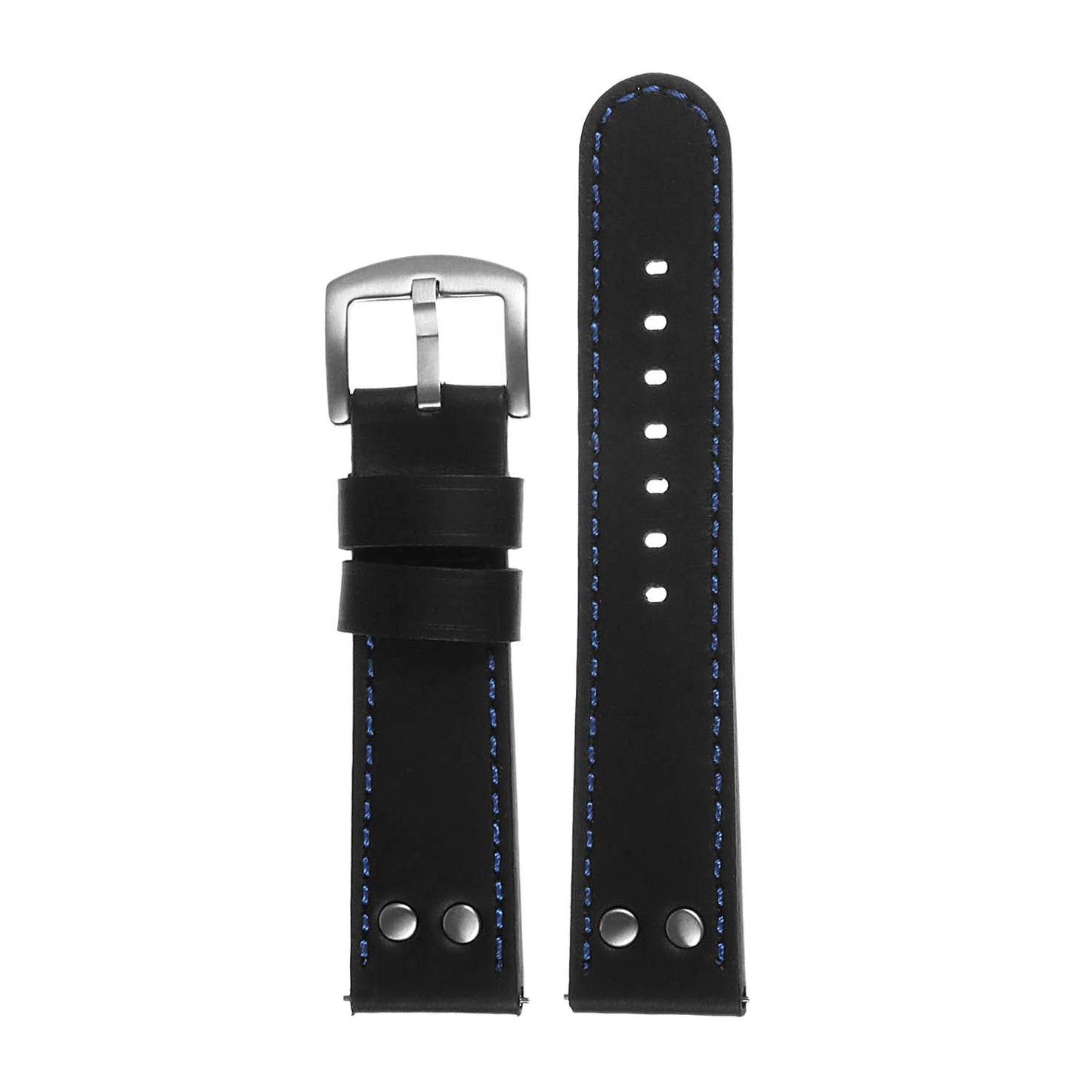 Dassari Leather Pilot Watch Strap with Rivets