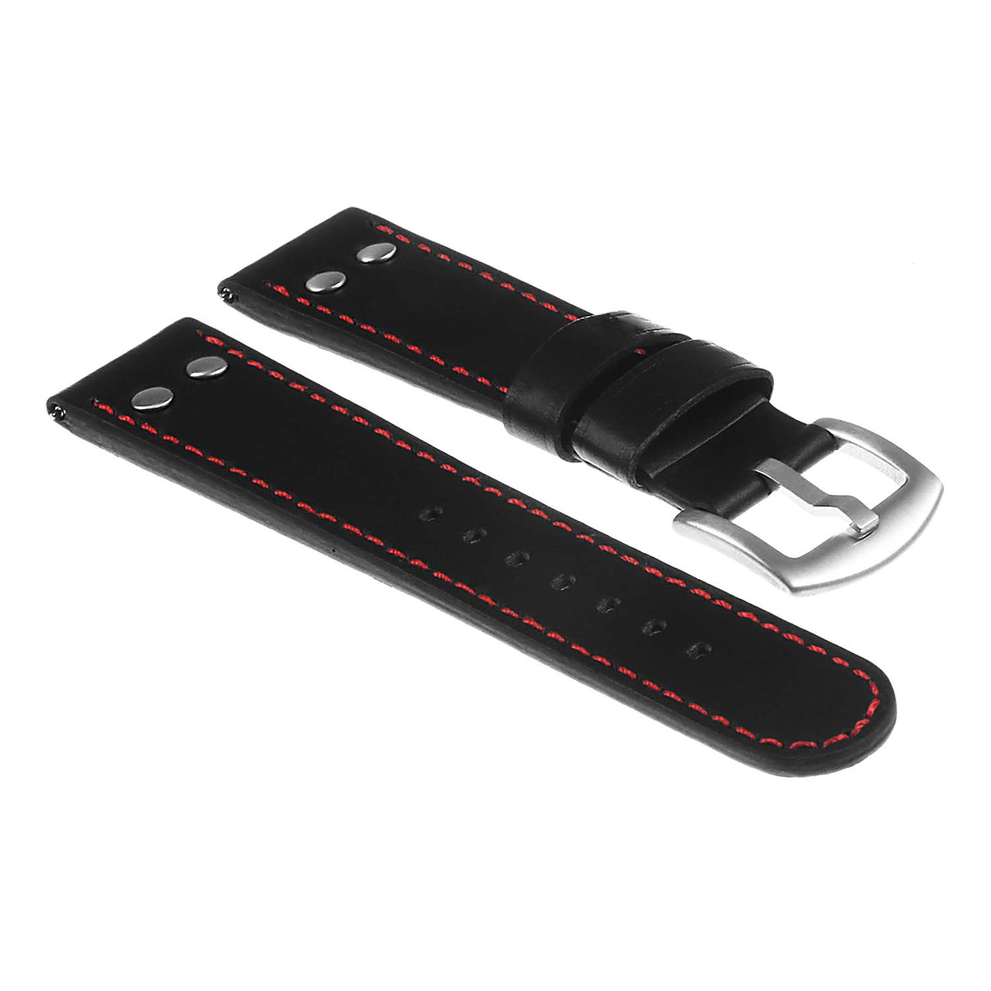 Dassari Leather Pilot Watch Strap with Rivets