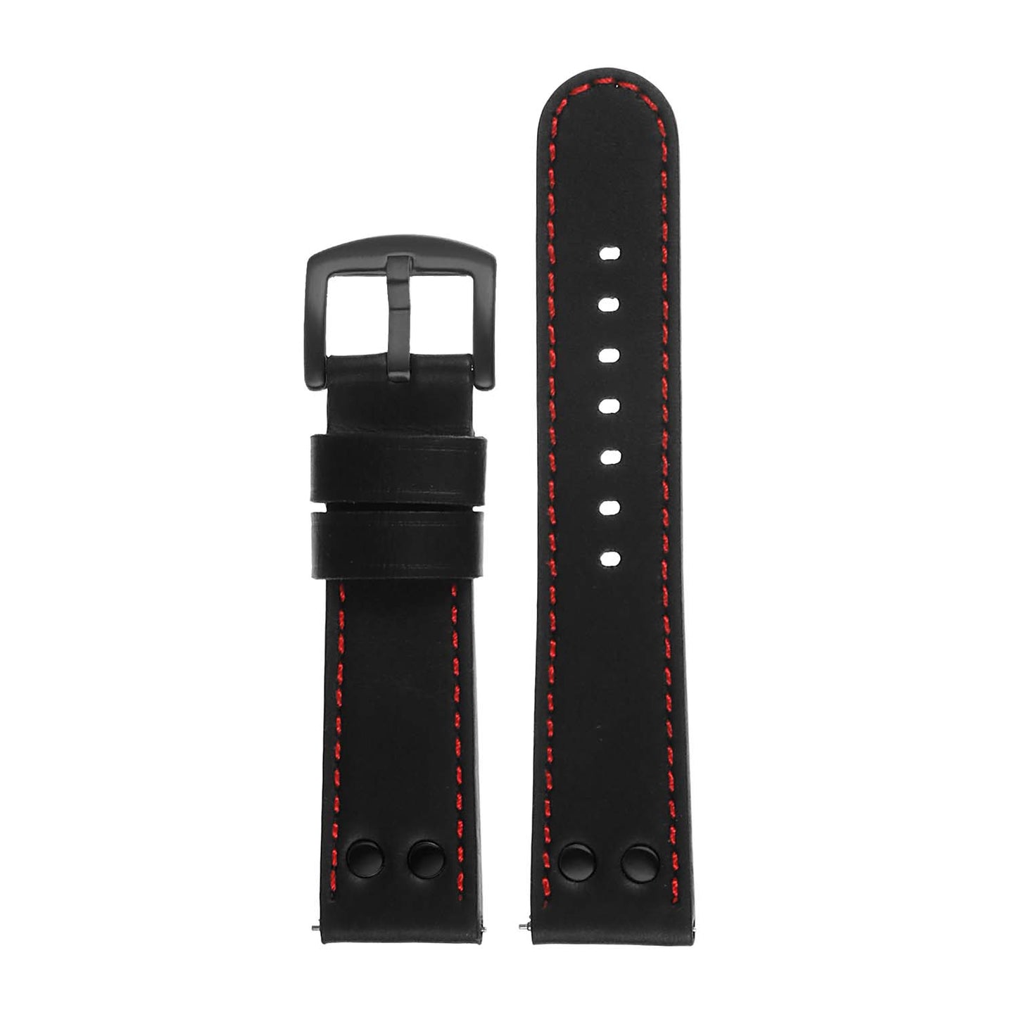 DASSARI Pilot Leather Watch Band w/ Matte Black Rivets