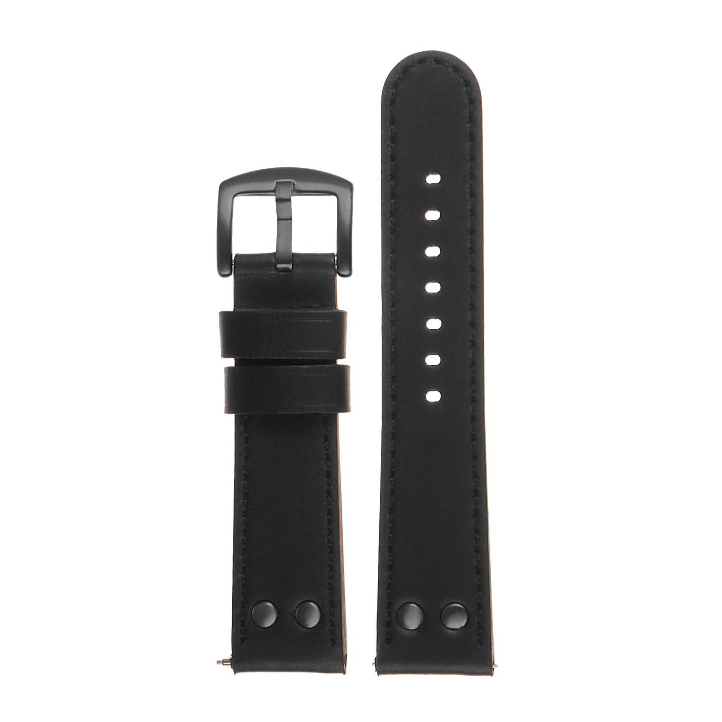 DASSARI Pilot Leather Watch Band w/ Matte Black Rivets